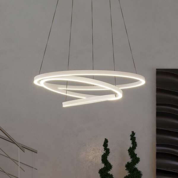 EGLO connect Lobinero-Z Lampă suspendată cu LED, albă, reglabil, Alb, Camera de zi / sufragerie, Metal, Modern