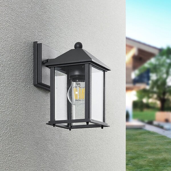 Lampă de Exterior Lindby, Giavanna, reglabil, Negru, Balcon, Sticlă, Modern