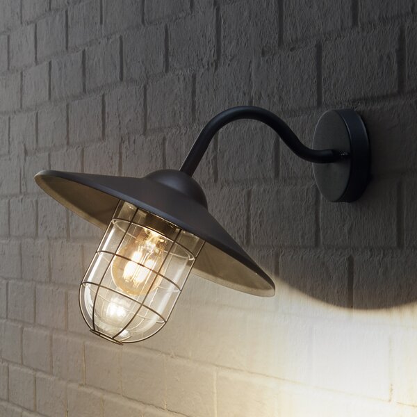 EGLO Aplică de exterior Melgoa, aspect nautic, reglabil, Negru, Metal