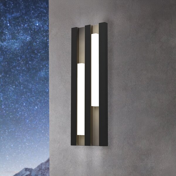 EGLO Aplică de exterior cu LED Fandina, negru, Negru, Metal, Modern