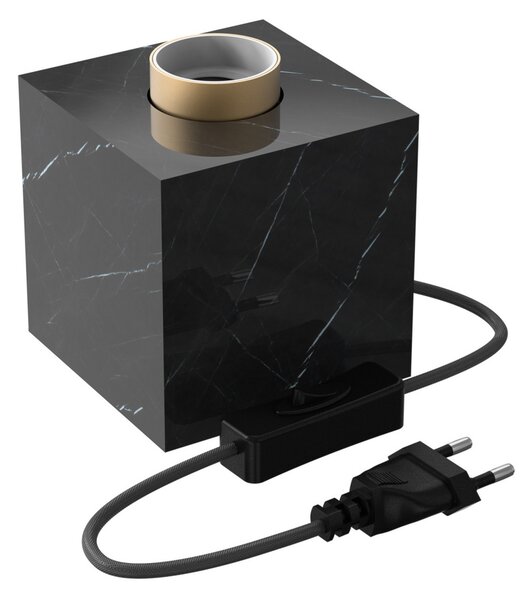 Calex Square Marble Lampă de masă, negru, Negru, Camera de zi / sufragerie, Marmură