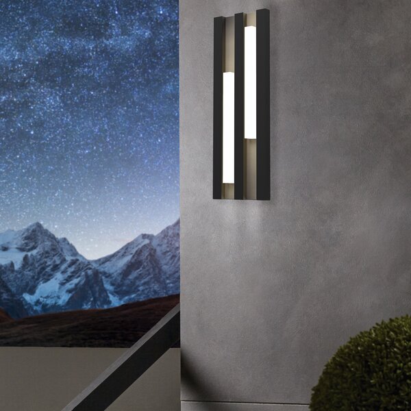 EGLO Aplică de exterior cu LED Fandina, negru, Negru, Metal, Modern
