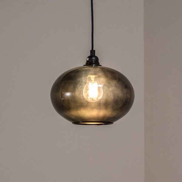 Opviq Lampă suspendată Smoked 050 1 bec sticlă Ø27cm, reglabil, Gri, Camera de zi / sufragerie, Sticlă, Modern