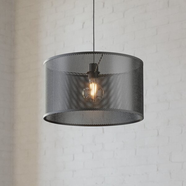 EGLO Lampă suspendată Manby, Ø 45 cm, negru, oțel, reglabil, Negru, Camera de zi / sufragerie, Metal, Design industrial
