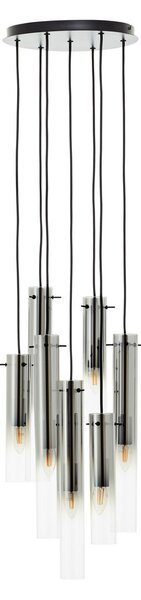 Brilliant Suspensie Glasini, Ø 32 cm, gri fumuriu, 7 lumini, sticlă, reglabil, Gri, Camera de zi / sufragerie, Sticlă, Modern