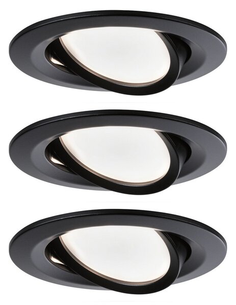 Spoturi Paulmann, Nova Coin, reglabil, Negru, Zona coridorului, Metal, Modern