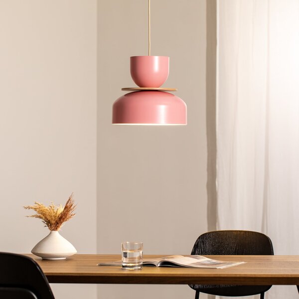 ALDEX Lampă suspendată Uto, roz, Ø 30 cm, metal, reglabil, Roz / Rosé, Camera de zi / sufragerie, Metal, Modern