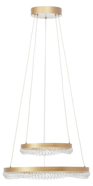 Brilliant Lampă suspendată Aurora LED, auriu, Ø 30 cm, aluminiu, CCT, reglabil, Auriu / Alamă, Camera de zi / sufragerie, Aluminiu, Modern