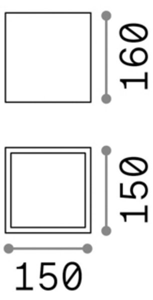 Ideallux Ideal Lux Downlight Techo IP54, antracit, metal 15 x cm, reglabil, Negru, Metal, Modern