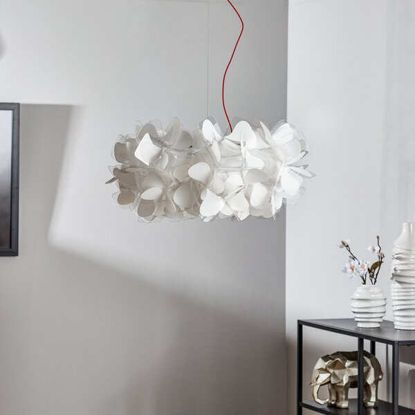 Lustră Pendul Slamp, Clizia Mama Non Mama, reglabil, Alb, Camera de zi, Plastic, Design