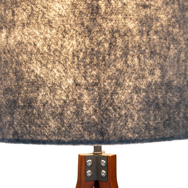 Näve Lampadar 2072528, trepied din lemn, abajur textil, Lemn, Camera de zi / sufragerie, Lemn, Tripod