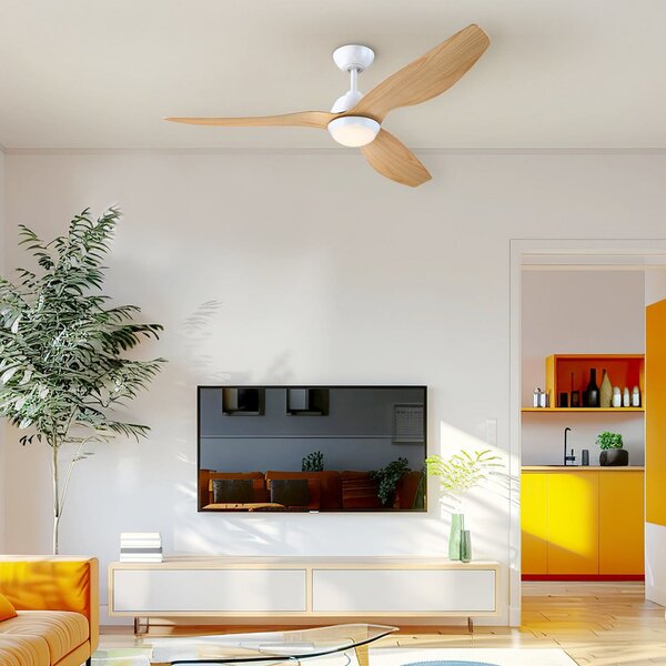 Westinghouse Ventilator de tavan LED 7316140, DC, silențios, 132 cm, reglabil, Lemn, Camera de zi / sufragerie, Plastic, Modern
