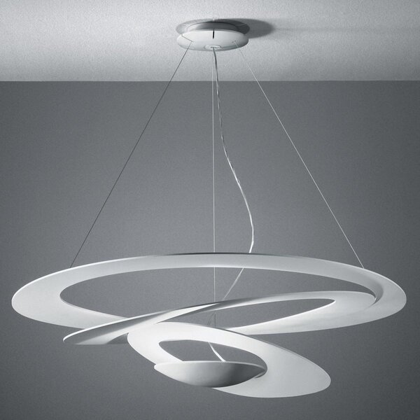 Artemide Pirce Micro - lampă suspendată LED în alb, reglabil, Alb, Camera de zi / sufragerie, Metal, Design