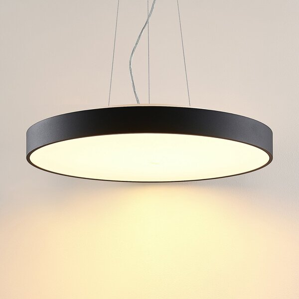 Arcchio Lampă suspendată LED Vanida, negru, Ø 60 cm, sus/jos, reglabil, Negru, Bucătărie, Metal, Modern