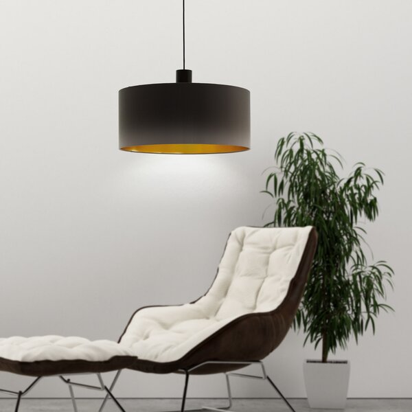 EGLO Concesa lampă suspendată cappuccino/gold Ø 53 cm, reglabil, Maro / Rugină, Camera de zi / sufragerie, Țesătură / Textil, Modern