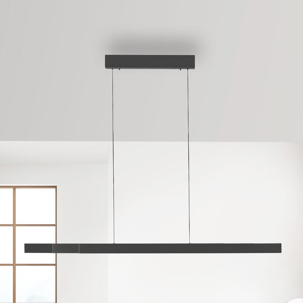 Paul Neuhaus lampă suspendată LED Adriana Square, gri, sus/jos, reglabil, Gri, Camera de zi / sufragerie, Aluminiu, Modern