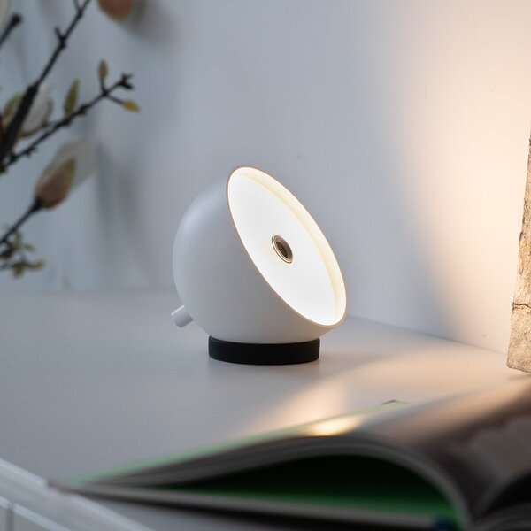 Schöner Wohnen Lampă de masă cu baterie LED Bellies, albă, IP54, reglabil, Alb, Camera de zi / sufragerie, Metal, Scandinavă
