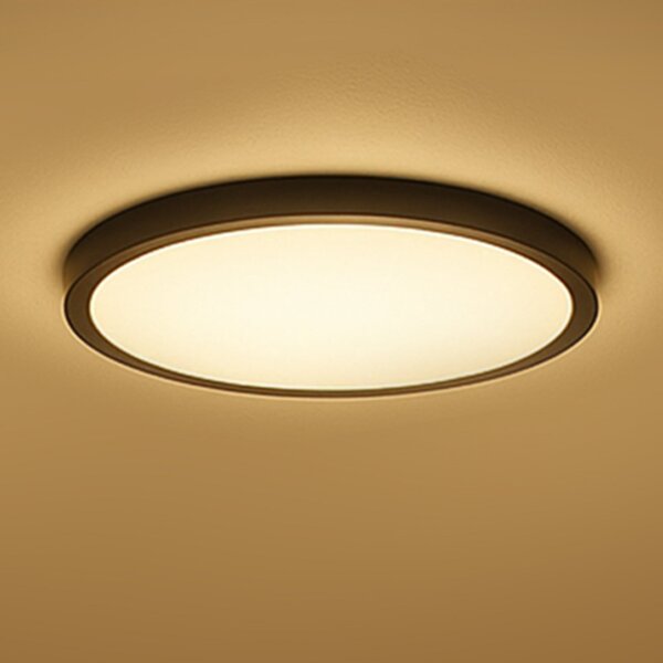 Calex Smart plafonieră LED HALO Ø 40cm negru IP54 RGB CCT, reglabil, Negru, Camera de zi / sufragerie, Plastic, Modern