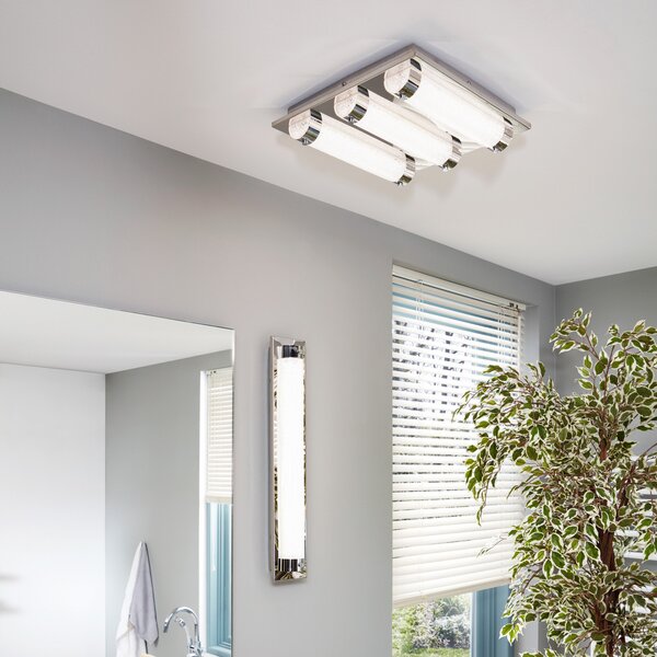 EGLO Plafonieră cu LED Tolorico, 57 cm lungime, Metalic, Baie, Metal, Modern
