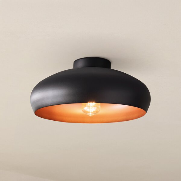EGLO Plafonieră metalică Mogano, Ø40cm, negru, reglabil, Negru, Camera de zi / sufragerie, Metal, Modern