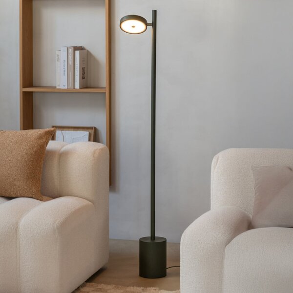 Good & Mojo GOOD MOJO lampadar LED Okinawa, 1 bec, verde, 146 cm, lemn, reglabil, Verde, Camera de zi / sufragerie, Lemn, Modern