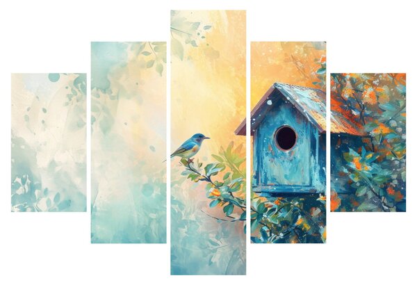 Tablou - Birdhouse, acuarelă, acuarelă (150x105 cm)