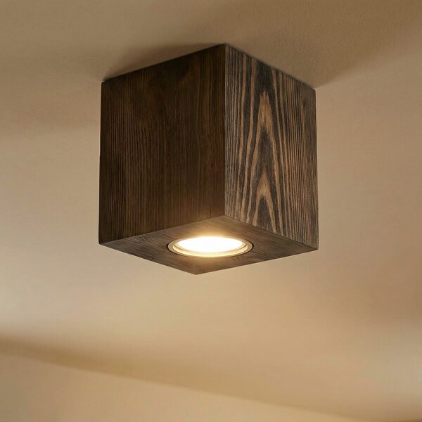 Envostar Tuni downlight, nuc vopsit pin, reglabil, Lemn, Camera de zi / sufragerie, Lemn, Modern