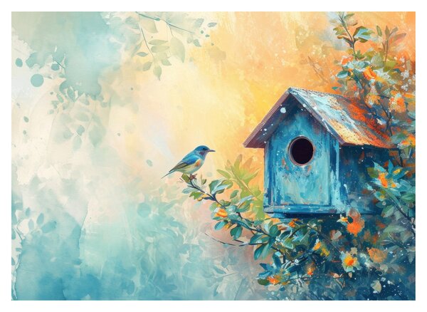 Tablou - Birdhouse, acuarelă, acuarelă (70x50 cm)