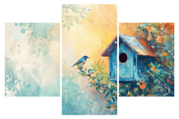 Tablou - Birdhouse, acuarelă, acuarelă (90x60 cm)