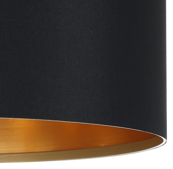 EGLO Leico lampă suspendată textilă, 38 cm, negru, reglabil, Negru, Camera de zi / sufragerie, Țesătură / Textil, Modern