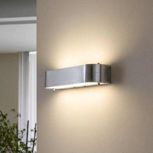 Lindby Aplică de perete Nika cu soclu E14, aluminiu, reglabil, Metalic, dormitor, Metal, Modern