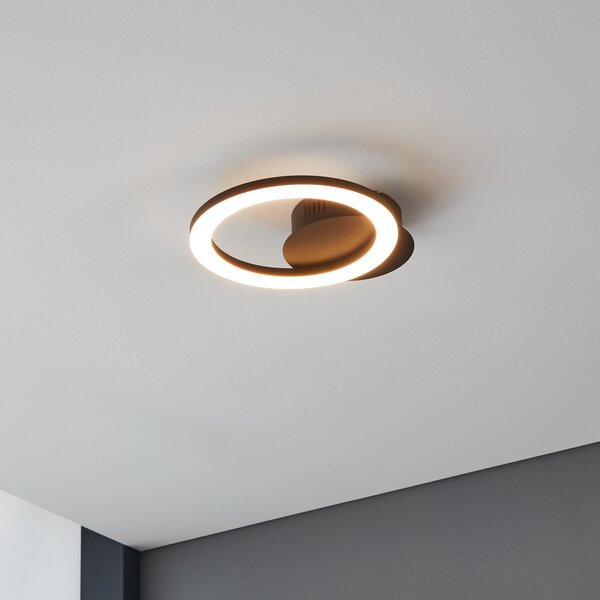 EGLO connect Parrapos-Z aplică LED, 1 becuri, reglabil, Negru, Camera de zi / sufragerie, Metal, Modern