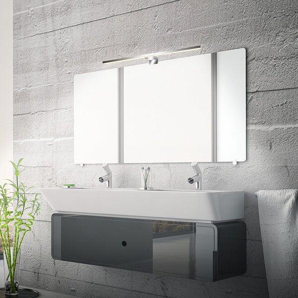 Briloner Lampă cu oglindă LED Dun 2 în 1, crom, IP44, lungime 50 cm, Metalic, Baie, Plastic, Modern