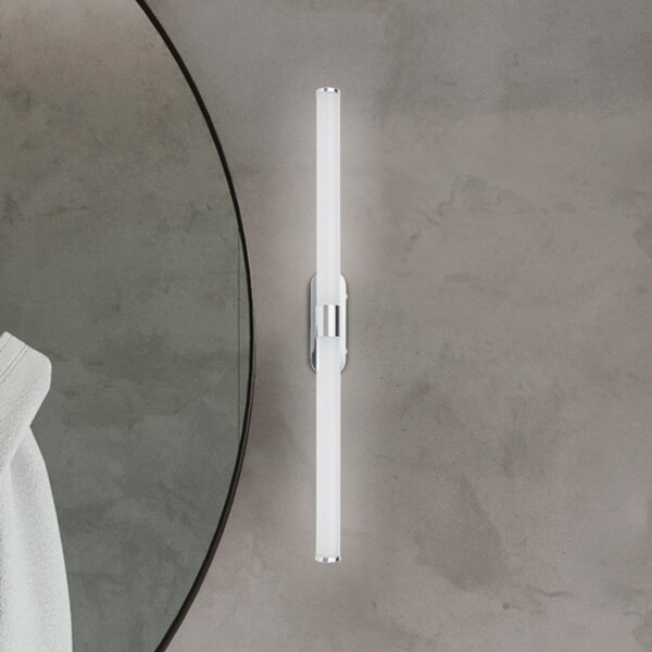 Briloner Aplică de perete LED Runt, lungime 60 cm, crom, 4.000 K, IP44, Metalic, Baie, Plastic, Modern