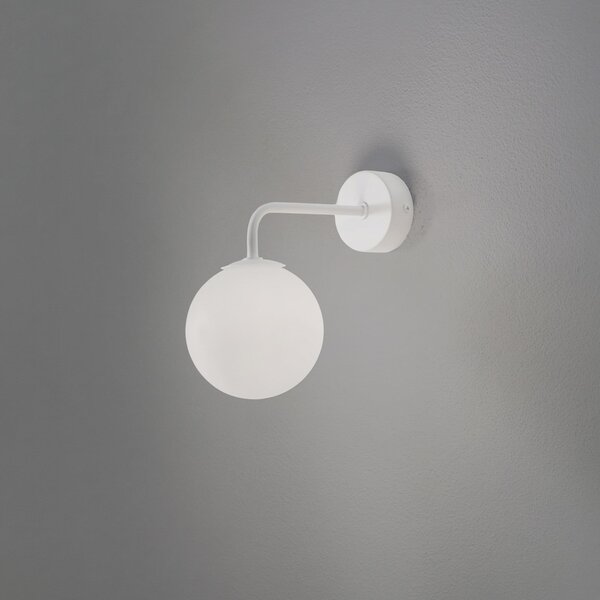 SOLLUX LIGHTING Aplică de perete Astral, alb, proiecție 22 cm, oțel/glass, reglabil, Alb, Camera de zi / sufragerie, Sticlă, Modern