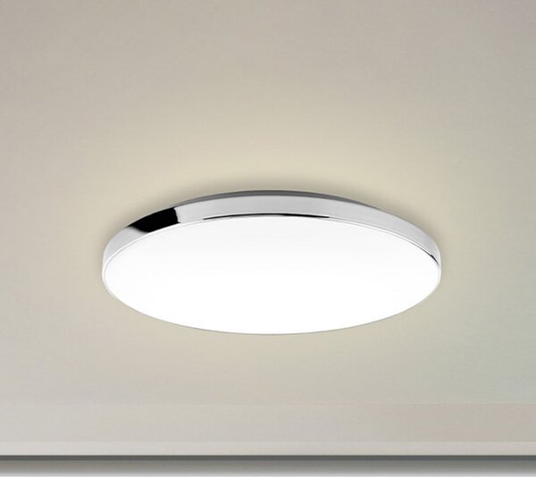 Briloner Plafonieră LED 3351216 crom/alb, Ø 35,5 cm, 4.000 K, IP44, Metalic, Baie, Metal