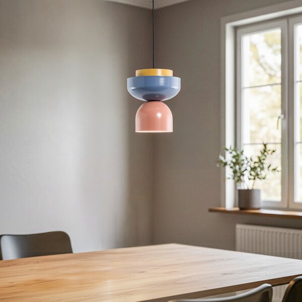 ALDEX Lampă suspendată Ulia, coral/albastru/galben, reglabil, Multicolor, Camera de zi / sufragerie, Metal, Modern