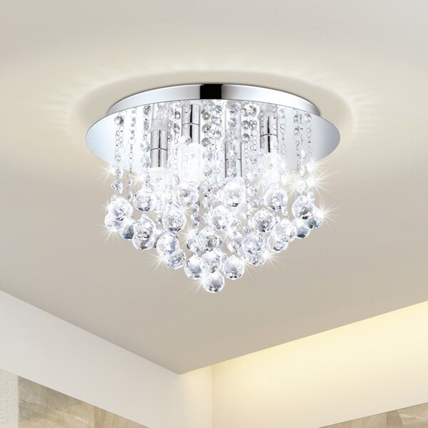 EGLO Plafonieră cu LED Almonte pandantiv, 50cm, Metalic, Camera de zi / sufragerie, Cristal