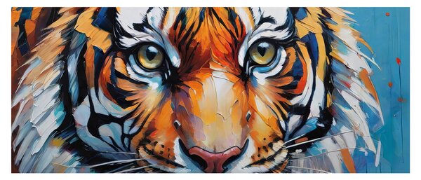 Tablou - Vedere a unui tigru, pictură (120x50 cm)