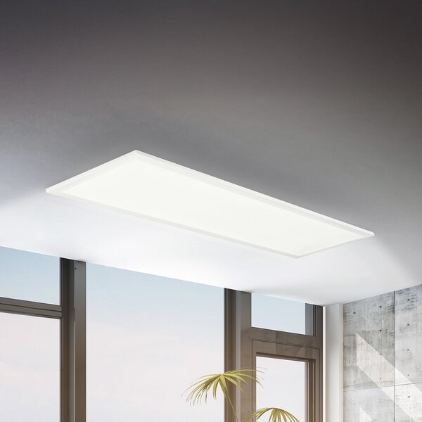 Briloner Panou LED Simple 100 x 25 cm, alb, ultraplat, IP44, 4000 K, Alb, Studiu / Birou, Metal