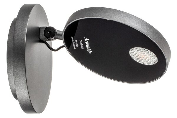 Lampă de perete Artemide, Demetra Spotlight, reglabil, Negru, Camera de zi, Metal, Design