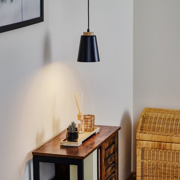 EMIBIG LIGHTING Lampă suspendată Bolero 1, 1 bec, negru, reglabil, Negru, Camera de zi / sufragerie, Metal, Modern