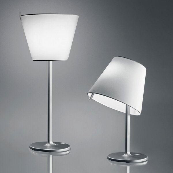 Lampă de masă Artemide, Melampo, Gri, Camera de zi, Țesătură / Textil, Design