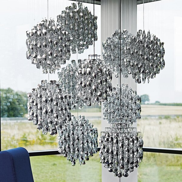Lustră Pendul Verpan, Spiral Mini, reglabil, Metalic, Camera de zi, Plastic, Design
