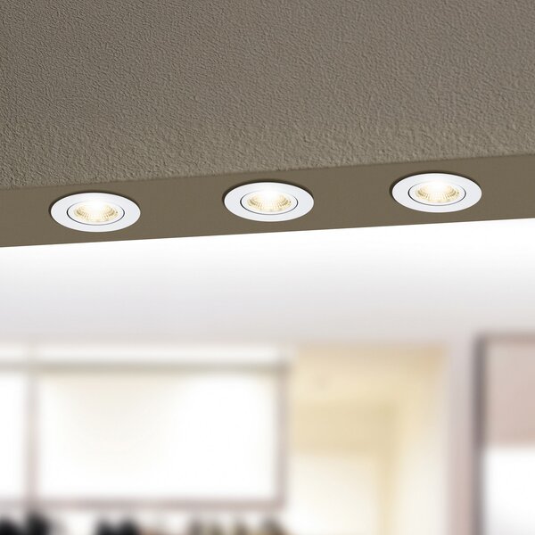 EGLO connect Saliceto-Z lampă LED încastrată, alb, reglabil, Alb, Camera de zi / sufragerie, Metal