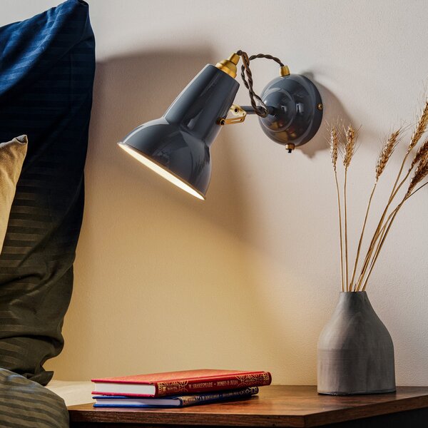 Lampă de perete Anglepoise, Original 1227 Brass, reglabil, Gri, Camera de zi, Metal, Design industrial