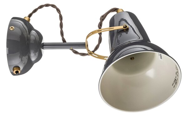 Lampă de perete Anglepoise, Original 1227 Brass, reglabil, Gri, Camera de zi, Metal, Design industrial