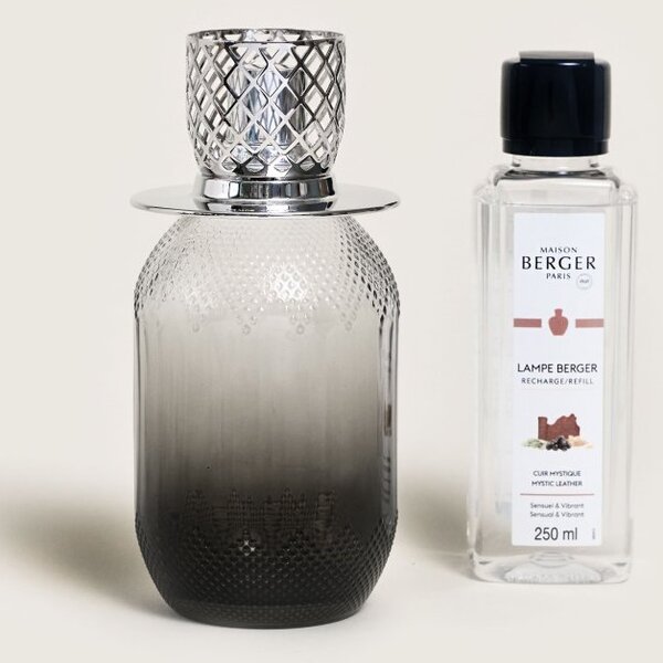 Set Maison Berger lampa catalitica Evanescence Grise cu parfum Mystic Leather