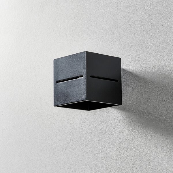 SOLLUX LIGHTING Aplică de perete Top up/down, corp negru, reglabil, Negru, Camera de zi / sufragerie, Metal, Modern, Priză de perete sus / jos