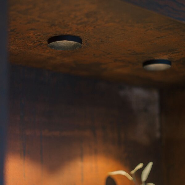 The Light Group GF design Owi lampă de încastrat IP54 negru 2.700 K, reglabil, Negru, Camera de zi / sufragerie, Metal, Modern, Corpuri de iluminat încastrate rotunde